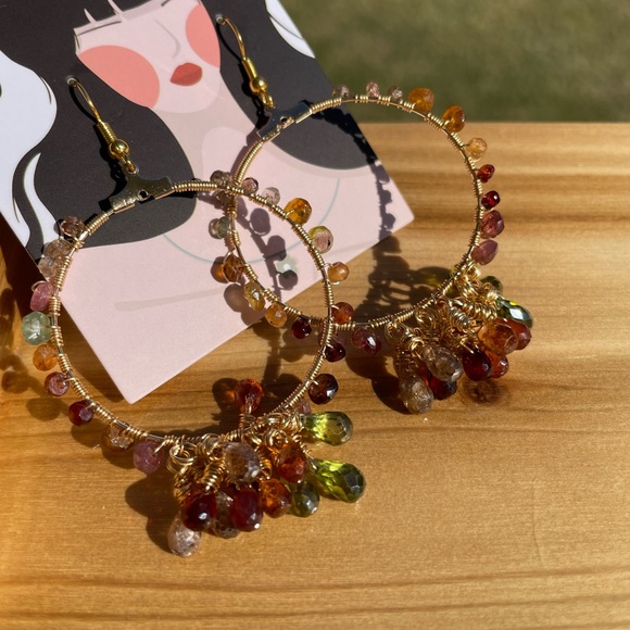 🥳Host pick 🥳: Tundra- sapphire hoop earrings - Picture 4 of 16